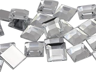 Allstarco 5mm (13/64") Crystal Clear Square Acrylic Gems, 100 PCS