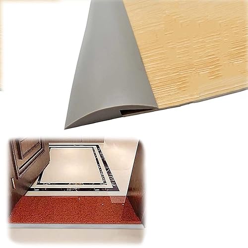 KADEUX Tira autoadhesiva para bordes de umbral, tira de transición flexible para pisos, impermeable, tiras de PVC para cubrir el suelo de