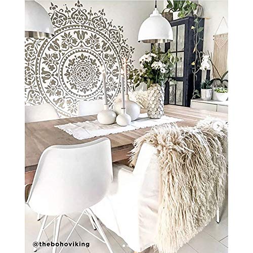 Prosperity Mandala Stencil For Walls – Wall Stencil Mandala – Reusable Stencil Better Than Mandala Decal – Laser Cut Mandala Template For Painting – Mandala Painting Stencil For Easy Décor(36") #TOP3