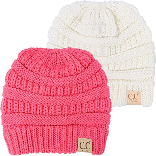 Funky Junque Kids Cozy Ribbed Beanie - Warm Winter Knit Cap for Toddlers