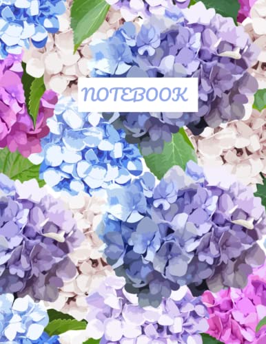Hydrangea Notebook | Notebook with Hydrangeas | Hydrangea Journal | Flower Notebook | College Ruled Notebook | 120 Pages