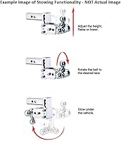 Vista 2 de B&W Trailer Hitches Soporte de bola de enganche de remolque ajustable cromado para remolque – Se adapta a receptor de 2 pulgadas, bola doble