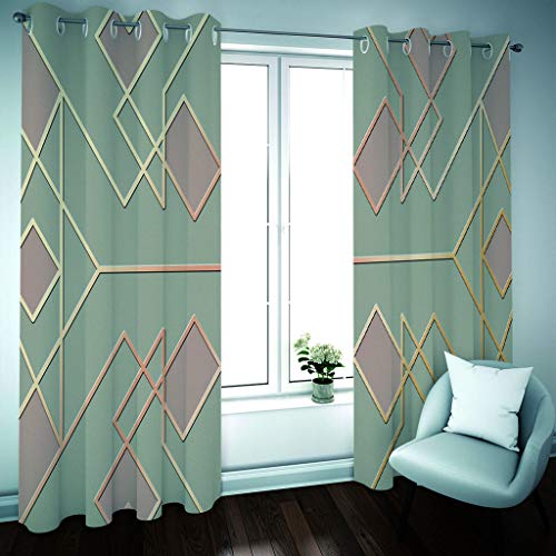 Rideaux et draperies intérieurs 3D chic marron et or à œillets - 5