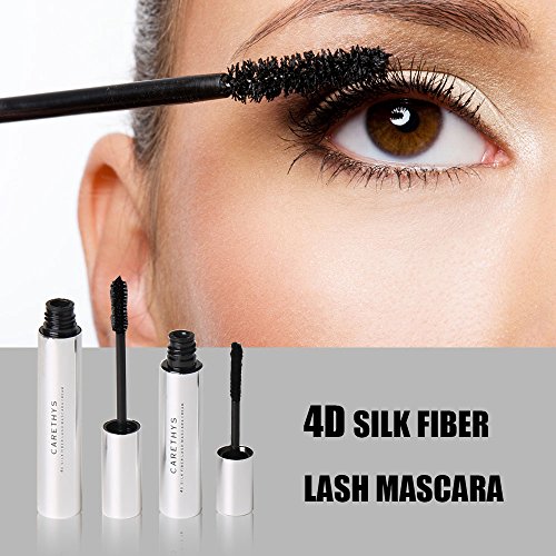 4D Silk Fiber Eyelash Mascara,Waterproof Mascara Cream,Washable Eyelash Extension, Black Eyelash, Long Lasting for Crazy Long Style By CARETHYS