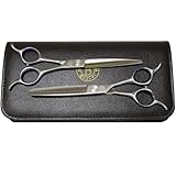 富士山シザー 日本製 トリミング セニングシザー プロ用 35目 ペット用シザー セニング スキバサミ はさみ (35目6.5インチ2丁セット)