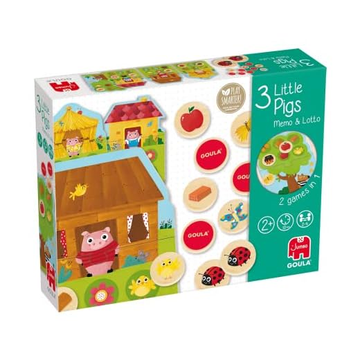Goula - Los 3 Cerditos Memo & Lotto - Juego de Mesa para niños - A Partir de 2 años
