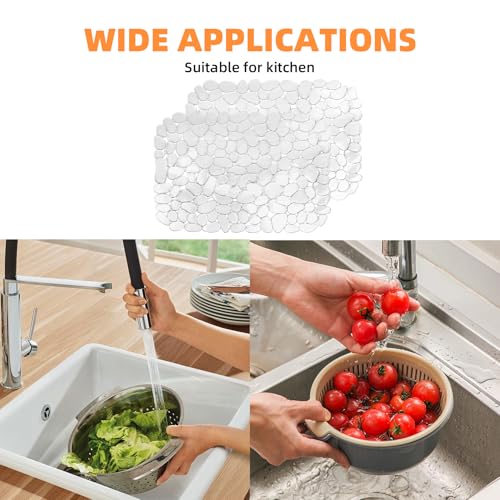 2 unidades de PVC 40 x 30 cm, alfombrilla antideslizante para fregadero, recortable, alfombrilla protectora para vajilla, vasos y verduras, soporte para goteo con diseño de cuerpo hueco para fregadero - imagen 6