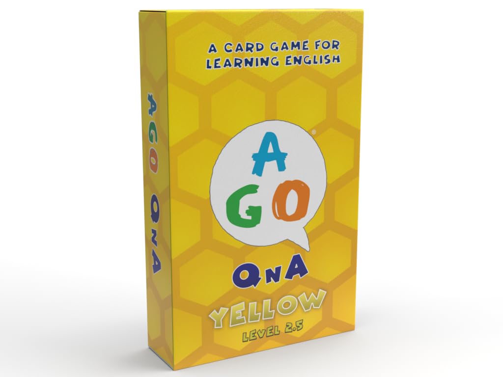 AGO QnA Yellow ESL Card Game - Level 2.5. A Fun English Language Learning Game for EFL/ESL Students - Build Vocabulary, Grammar and Conversation Skills!
