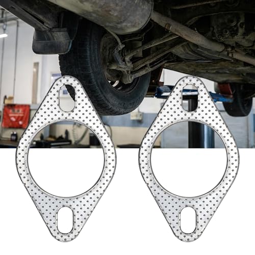 Image of 2.25 Inch 60mm Exhaust Gasket 2 Bolt for Muffler Flange Manifold High Temperature Graphite w /Fire Ring 2 Pcs