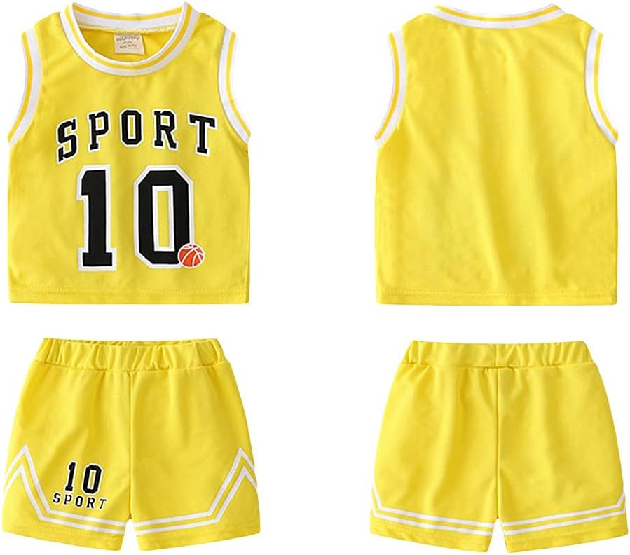 Volunboy キッズスポーツショーツセット ボーイズジャージ トラックスーツ 2ピース バスケットボール パフォーマンス タンク