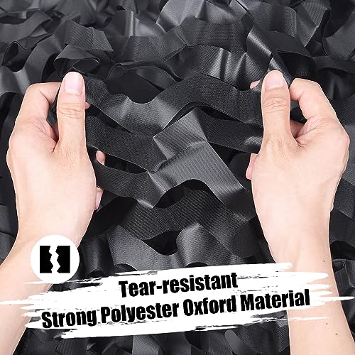 iunio Camo Netting Camouflage Netting, Camo Net Bulk Roll Camouflage Mesh Nets for Hunting Blind Deer Stand Military Party Decorations Sunshade Shooting (Black 4.9ft*32.8ft/1.5m*10m)