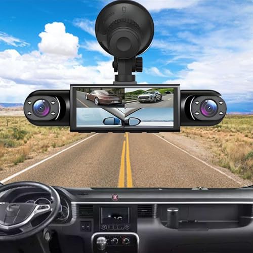 Générique Dash Cam, 4 Channel Dash Camera Front Rear Left Right, 1080P HD Recorder with 32G Card, Reversing Image Assist for Parking, Driving, Racing, and Vehicle Security, 7.87 inches – Image 4