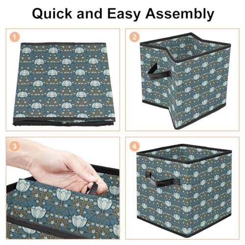 Boîte de rangement pliable tissu cube pour optimiser les placards - 5