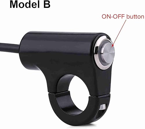 Miniatura 4 de Interruptor de manillar de motocicleta de 12 V, 78 pulgadas, 0.866 in, aleación de aluminio resistente a la intemperie, interruptor de montaje para