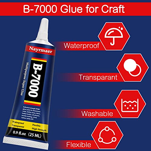 B-7000 Jewelry Glue With Precision Tip, High Flexible Craft Glue, Waterproof Rhinestone Glue For Jewelry, Craft Diy, Clothes, Shoes (25Ml) #TOP3