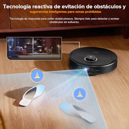 Miniatura 7 de roborock Qrevo S5V Robot Aspirador 12.000Pa de Succión, Negro | Doble Cepillo Anti Enredos, Evitación Inteligente de Obstáculos, Doble Mopa Giratoria Elevable, Auto Vaciado y Rellenado