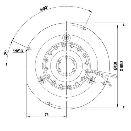 Easyricambi Lüfter für Pelletofen 32 W EBM R2E150-AN91 V 150 mm 2400 RPM EdiLKAMIN Karnek Palazzetti Royal Eva Calor Thermorot Cola