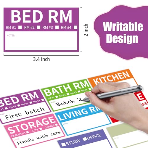 170 Home Moving Labels, 3.4 x 2 inches, 8-Color Coded Packing Box Stickers with Fragile and Blank Customizable Labels image 8