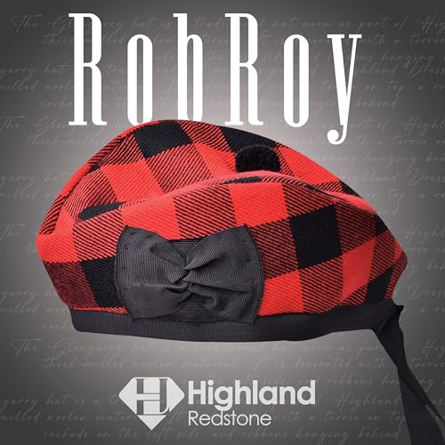 Image of Glengarry Cap-Traditional Scottish Hat, Acrylic Wool Tartan Glengarry hat, Kilts /Bagpipes Accessories