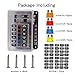 WUPP Boat Marine Fuse Block Panel with LED Warning Indicator Damp-Proof Cover - 12 Circuits with Negative Bus Fuse Box Holder Screw for Car Marine RV Truck DC 12-24V, Fuses Included