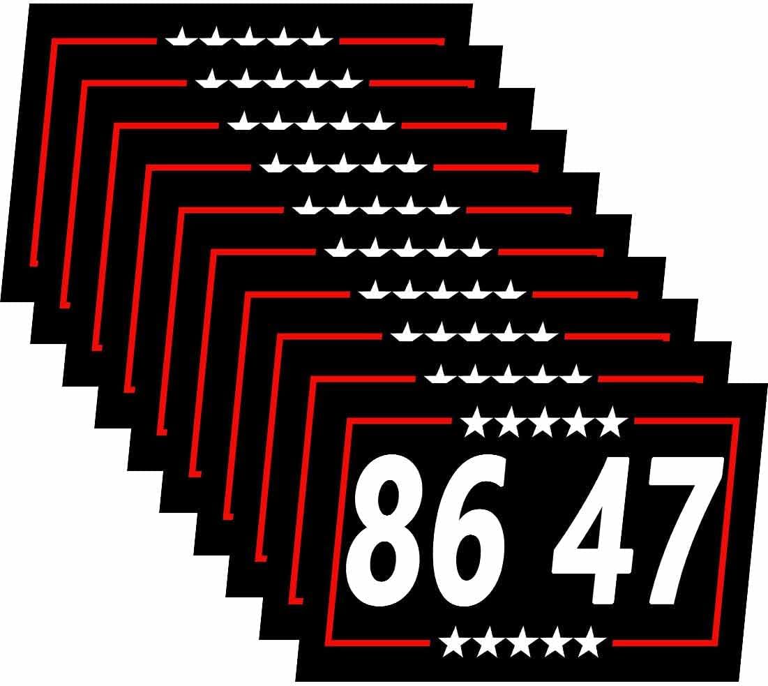 10 Pack 86 47 Anti Trump 8647 Anti MAGA Stickers Laptop Bumper Decal Window Waterproof Car Stickers
