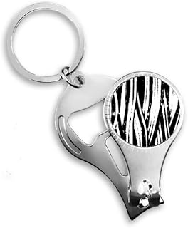 Brushwork Vertical Line Texture Nail Nipper Ring Key Chain Bottle Opener Clipper