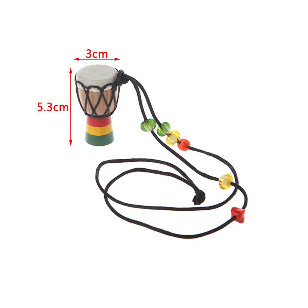 Anhänger Hölzerner klassischer Jambe Schlagzeuger Mini Djembe Percussion afrikanisches Handtrommel Bongo Charme Geschenk (4#)