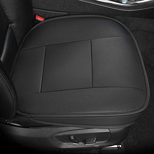 LUOLLOVE Sitzbezüg Auto Universal Leder Super Weich für Vordersitz 1 PC(Schwarz 52 x 51 cm)