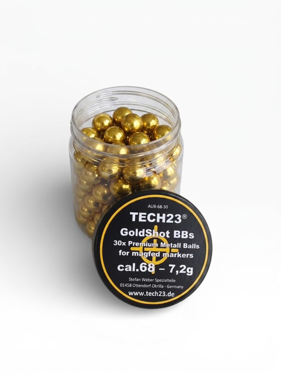 30x GoldShot Performance Aluminium Kugeln Cal.68, 17,2 mm, 7,3 g, Gold-eloxiert, Extra Hart
