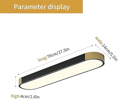 Miniatura 3 de Tioolo Luces de Techo LED Regulables Modernas de Acrílico Lineales Lámpara de Techo LED de 2.3 Pies Montaje Semiempotrado Forma Envolvente Accesorio