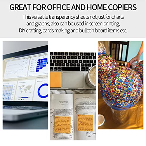 image for UOKHO 60 Sheets Transparency-Film Paper Clear for Overhead Projector, 