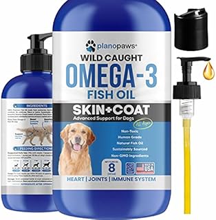 Omega 3 Fish Oil for Dogs - Better Than Salmon Oil for Dogs - Dog Fish Oil Supplement - Reduce Shedding & Itching - Supports Joints, Brain, Heart Health- Dog Skin and Coat Supplement - Fish Oil Liquid