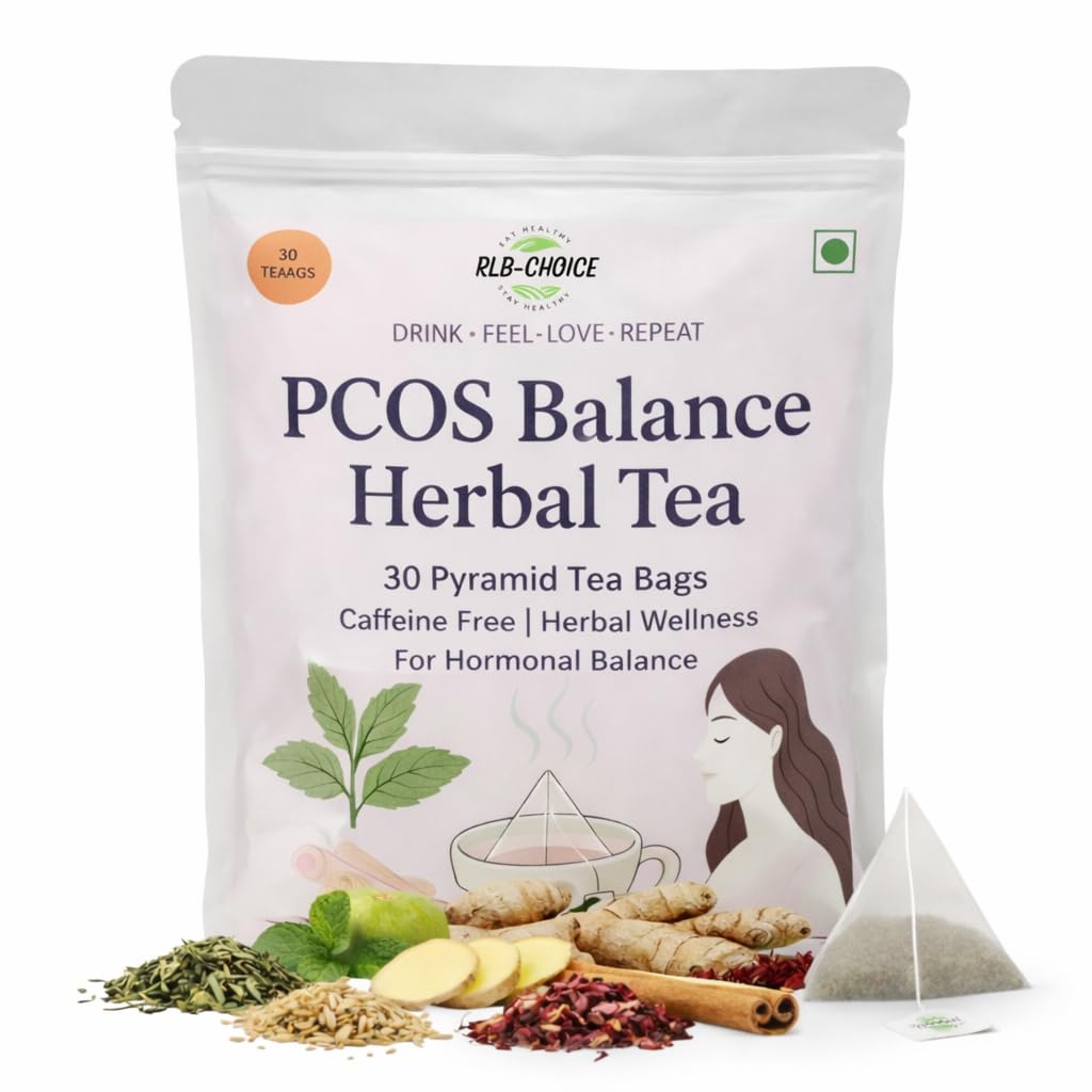 RLB Choice PCOS Balance Herbal Tea | Natural Hormonal Support Tea for Women | Spearmint, Shatavari, Ashwagandha & Tulsi | Helps Regulate Cycles, Reduce Bloating & Stress. (Pack Of 1)-image-25
