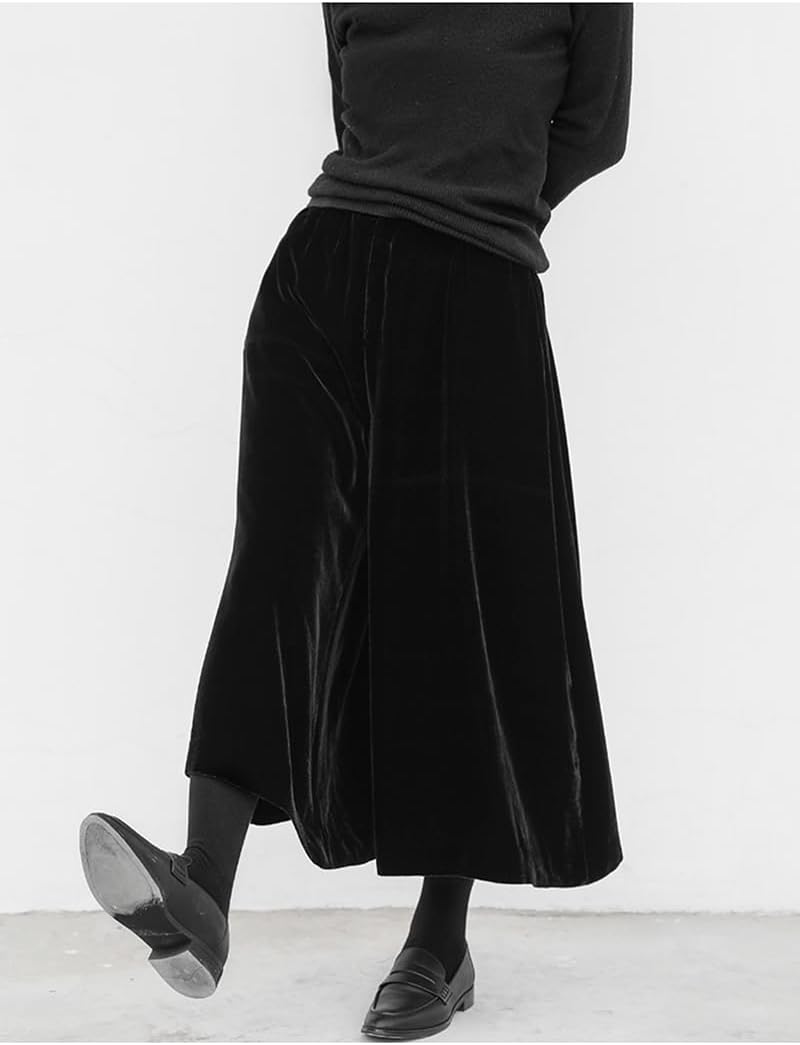 Mulberry Silk Velvet Women's Three-inch Pants, Wide-Leg Loose Pants, Comfortable and Cool for Spring and Summer