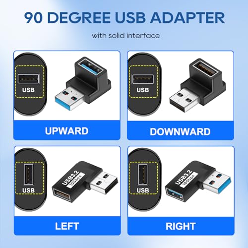 Adaptador USB 3.2 Ángulo 90/180 Grados 6 Pack miniatura 2