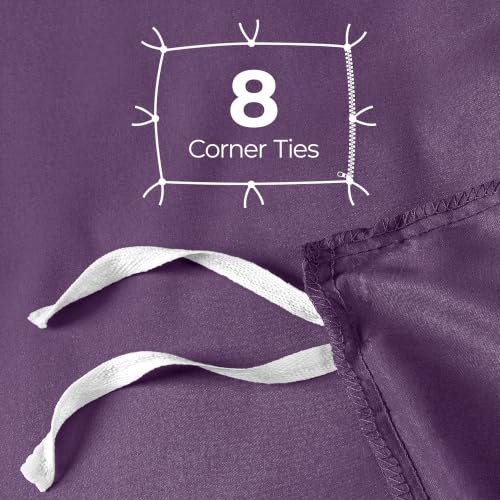 Image of Duvet Cover Full, 3 PC Cotton Like Polyester with Zipper Closure, Eggplant