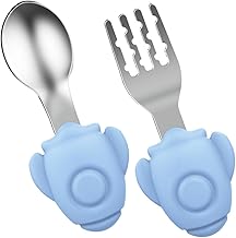 Veemoon 1 Conjunto De Colher De Silicone Para Bebês Ternos De Bebê Colheres De Servir De Silicone Colheres De Criança Colheres De Silicone Colheres De Talheres Colheres De Bebê Colheres
