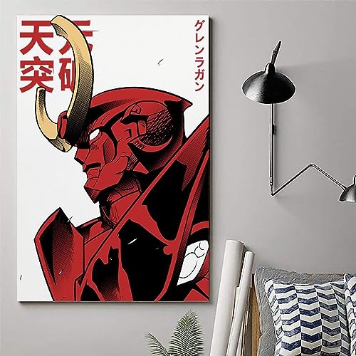 Image of Tengen Toppa Gurren Lagann Anime Poster for Bedroom Aesthetic Wall Decor Canvas Wall Art Gift 12x18inch(30x45cm)