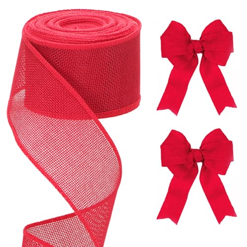 Weihnachts Juteband Mit Draht - Rot Grün Karo 10m X 6cm
