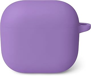 جراب حماية سيليكون لسماعات ايربودز 4 من جيوميو، غطاء واقٍ مع حلقة تثبيت (أرجواني)