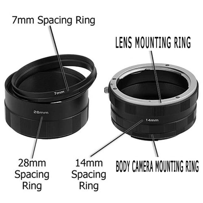 KIT TUBI estensione macro tube extension compatibile con NIKON AI set tubo prolunga D780 D6 D3500 D850 D7500 D5600 D3400 D500 D5 D7200 D810A D5500 D750 D810 D4S D3300 DF D5300 D610 D7100