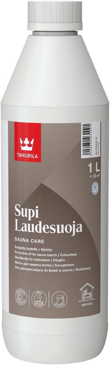 TIKKURILA Supi Laudesuoja (Bench Protection) - Protective Paraffin Oil For Sauna Benches - 1 Litre