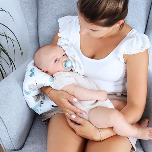 Amningskudde liten Breastfeeding och Nursing Pillow för resor 20 cm - Amningsmuff armkudde och positioning kudde baby arm amningskudde av mjuk bomull Oeko-Tex Afrika vit - Image 7