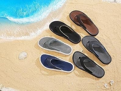 ONCAI Teenslippers voor Heren Zomer Sport Douche Zwembad Strand Teenafscheiders voor heren Sandalen Glijbanen met orthopedische ondersteuning van de