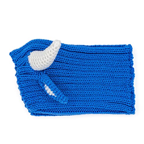 Zoo Snoods Baby Blue Ox Dog Costume, Large - Warm No Flap Ear Wrap Hood For Pets, Dog Outfit For Winters, Halloween, Christmas & New Year, Handmade Soft Yarn Ear Covers #TOP28