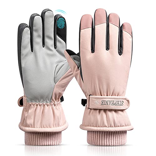 Guantes Termicos Mujer Guantes Invierno Guantes Nieve Mujer , Guantes Tactiles, Guantes Mujer Invierno Termicos Esqui Mujer, Ladies Motorcycle, Ride, Run, Guantes Térmicos Frio, Pink Cover