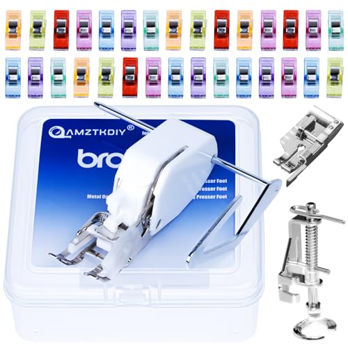 AMZTKDIY Walking Foot Presser Foot Precision Sewing Attachment W/Guide for Brother Sewing Machines Even Feeding Quilting and Sewing Set