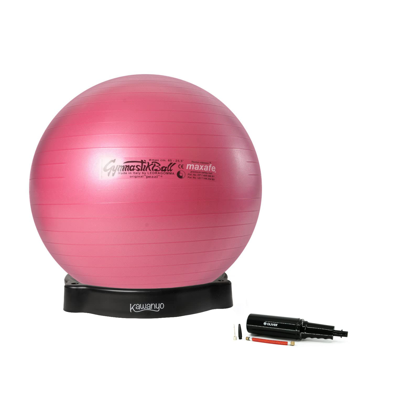 PEZZI oryginalna piłka Pezziball MAXAFE 65 cm z miską i pompką kombi piłka gimnastyczna