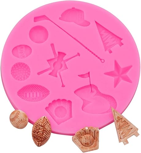 Miniatura 5 de Moldes de silicona para tartas de fútbol de mesa de fútbol de mesa de fondant, molde de caramelo de chocolate francés postre para decoración de