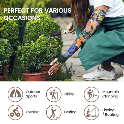 Image of YPHCDO Gardening Sleeves for Women Farm Sun Protection Thorn Proof Cooling Arm Sleeves to Cover Arms for Garden Sports